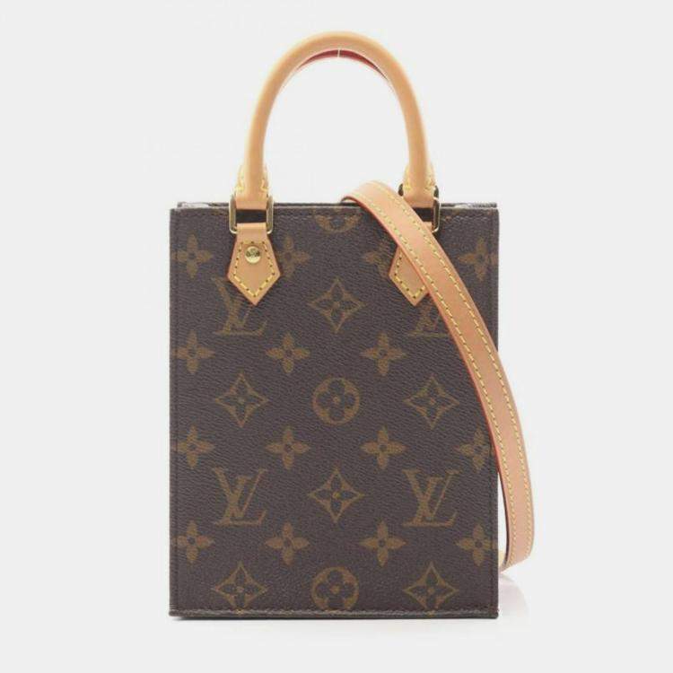 Pre Owned Louis Vuitton Petite Sac Plat Monogram Canvas Shoulder Bag