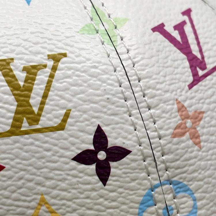 Pre Owned Louis Vuitton Tm Corocoro Clutch White Monogram Multicolor