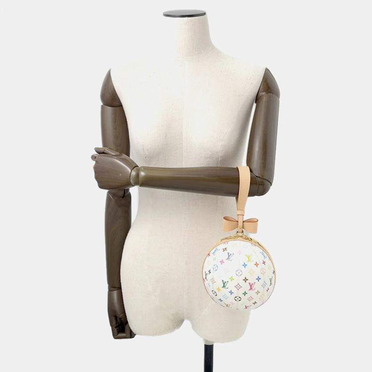 Pre Owned Louis Vuitton Tm Corocoro Clutch White Monogram Multicolor