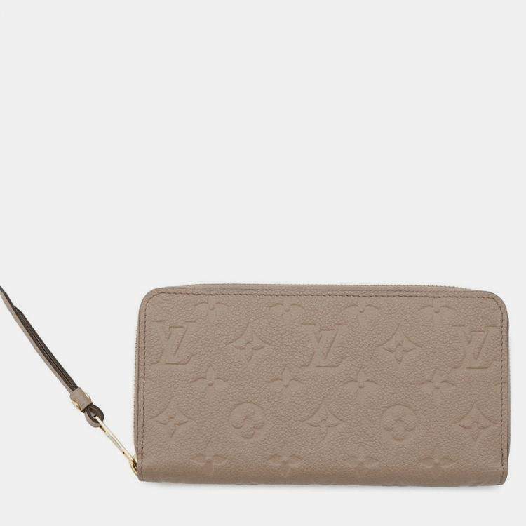 Pre Owned Louis Vuitton Zippy Wallet Tourterelle Monogram Empreinte Leather