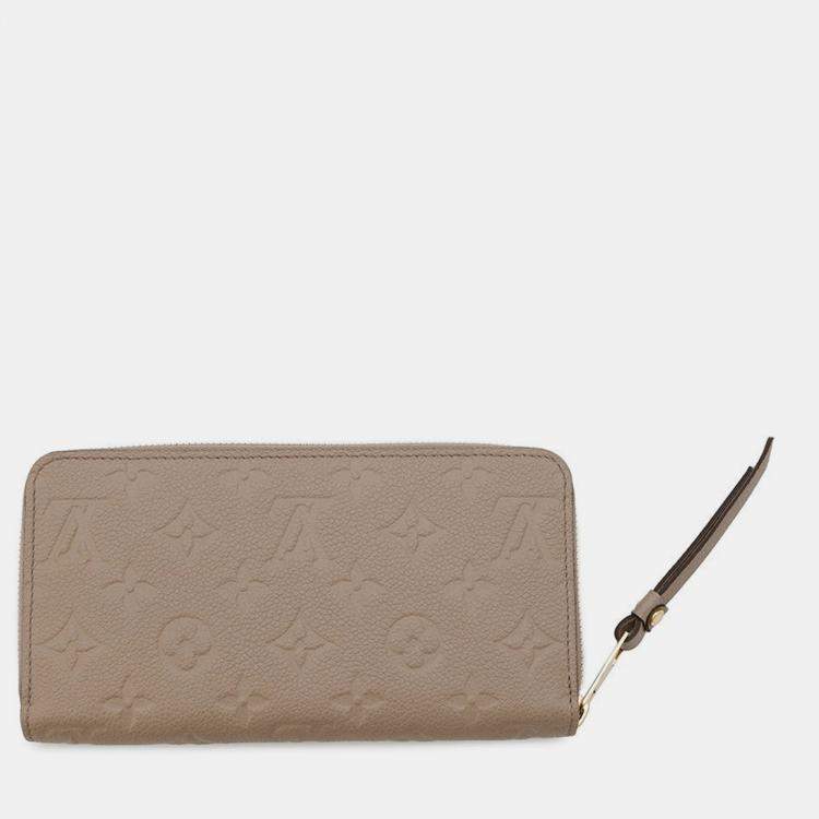 Pre Owned Louis Vuitton Zippy Wallet Tourterelle Monogram Empreinte Leather