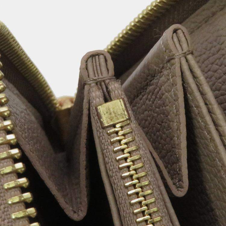 Pre Owned Louis Vuitton Zippy Wallet Tourterelle Monogram Empreinte Leather