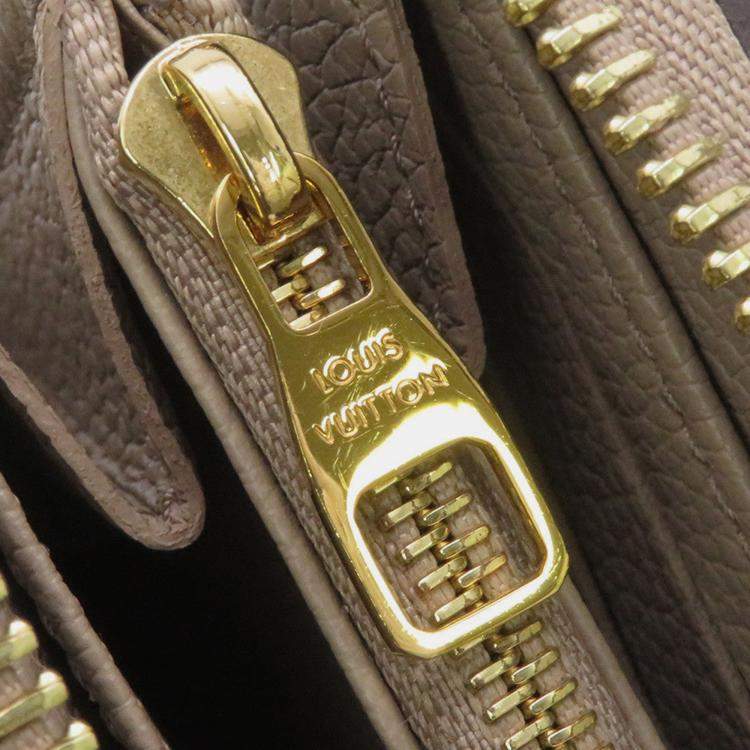Pre Owned Louis Vuitton Zippy Wallet Tourterelle Monogram Empreinte Leather