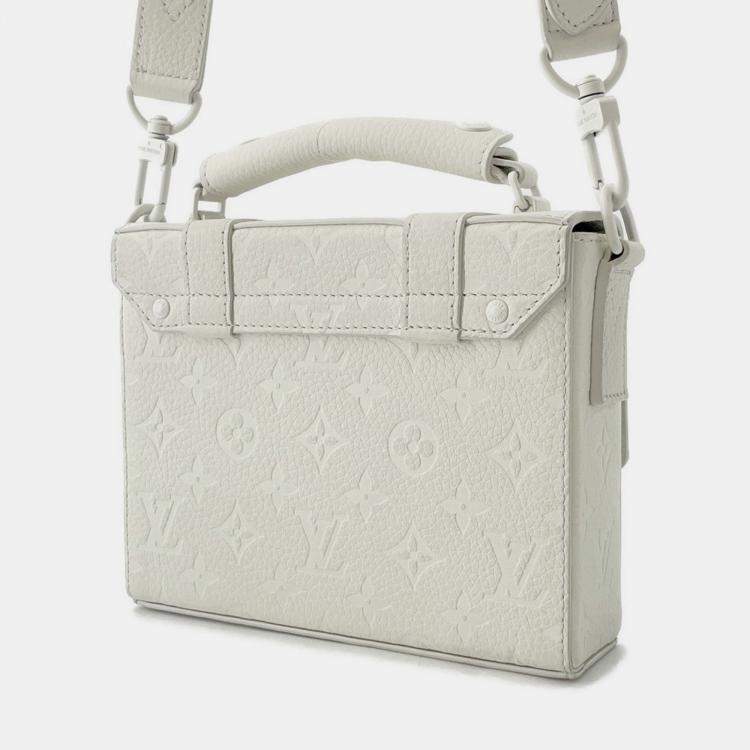 Pre Owned Louis Vuitton Flap Soft Trunk Messenger White Taurillon Leather