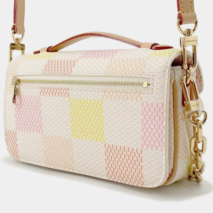 Pre Owned Louis Vuitton Pochette Metis Ew PeachDamier Licious
