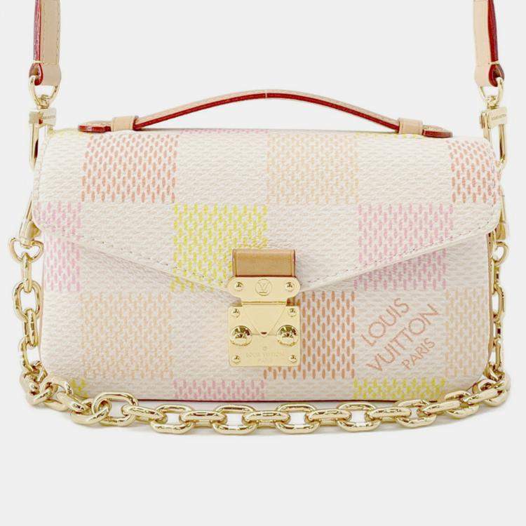 Pre Owned Louis Vuitton Pochette Metis Ew PeachDamier Licious