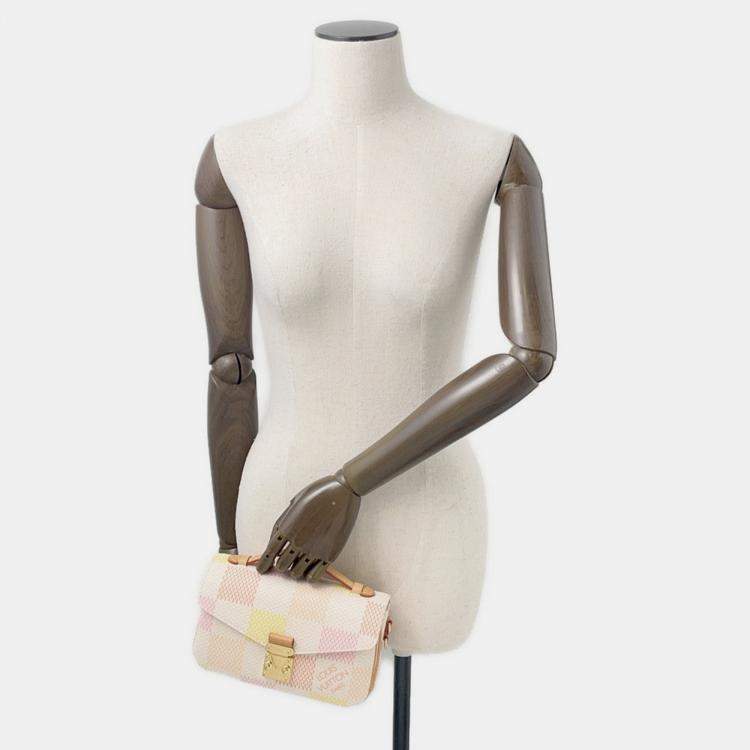 Pre Owned Louis Vuitton Pochette Metis Ew PeachDamier Licious