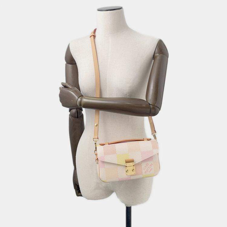 Pre Owned Louis Vuitton Pochette Metis Ew PeachDamier Licious