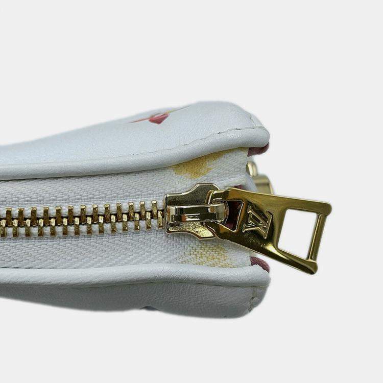 Pre Owned Louis Vuitton Coussin Blanc/Pink Monogram Lamb Leather Size Pm