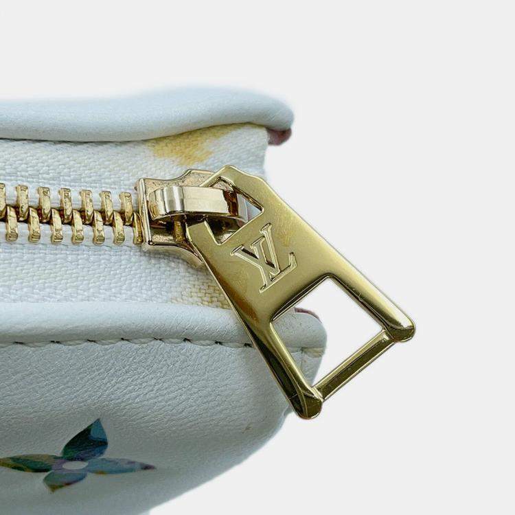 Pre Owned Louis Vuitton Coussin Blanc/Pink Monogram Lamb Leather Size Pm