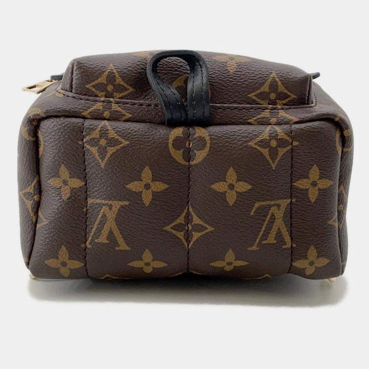 Pre Owned Louis Vuitton Palm Springs Backpack Brown Monogram Size Mini