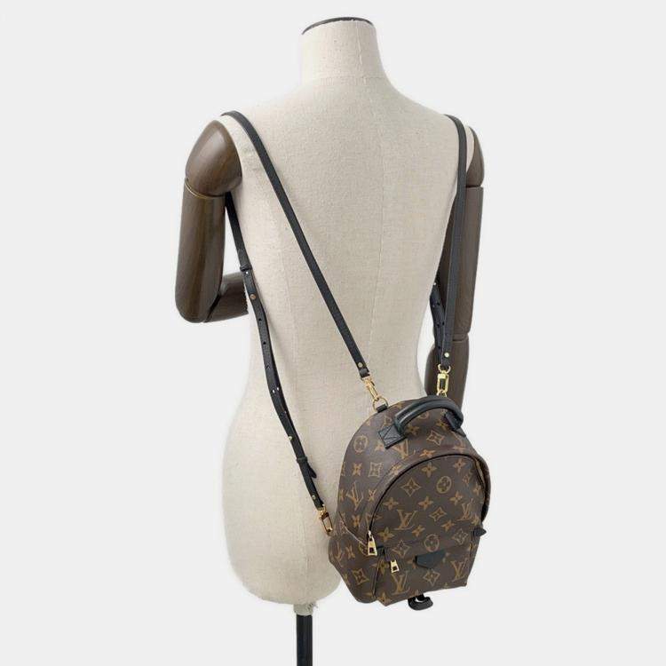 Pre Owned Louis Vuitton Palm Springs Backpack Brown Monogram Size Mini