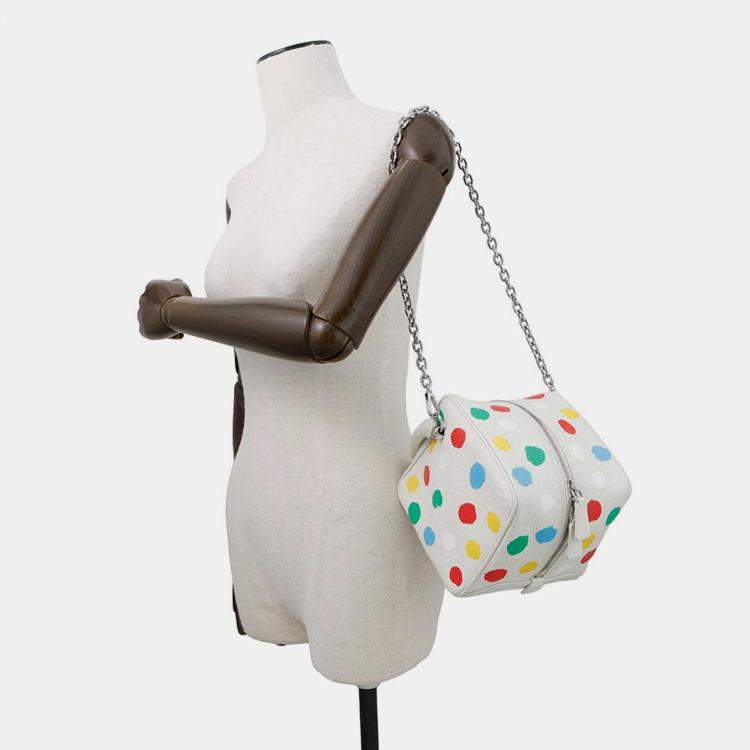 Pre Owned Louis Vuitton Square Bag China Exclusive White/Multicolor Monogram Empreinte Leather
