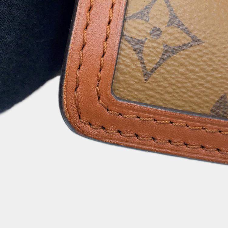 Pre Owned Louis Vuitton Dauphine Noir Monogram Monogram Reverse Canvas Size Mini