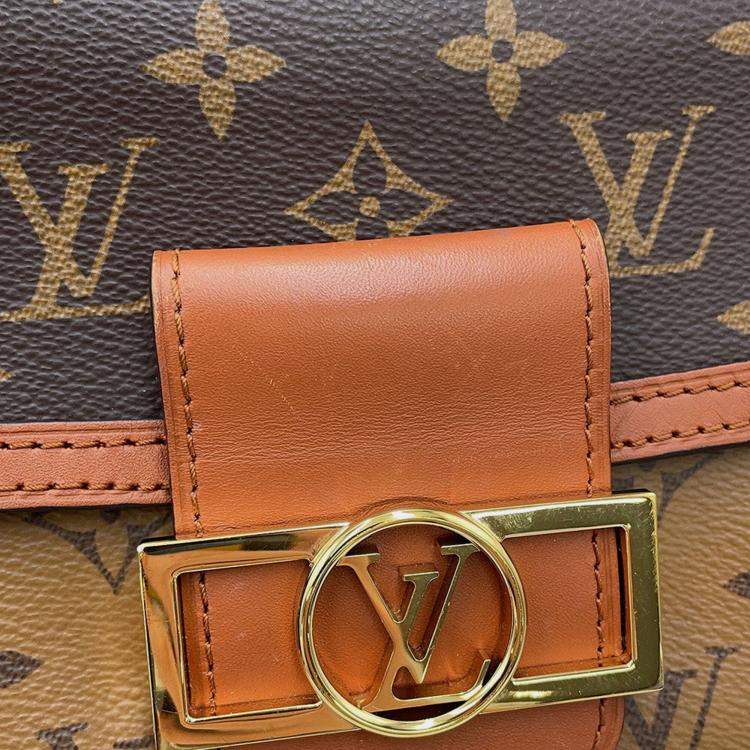Pre Owned Louis Vuitton Dauphine Noir Monogram Monogram Reverse Canvas Size Mini