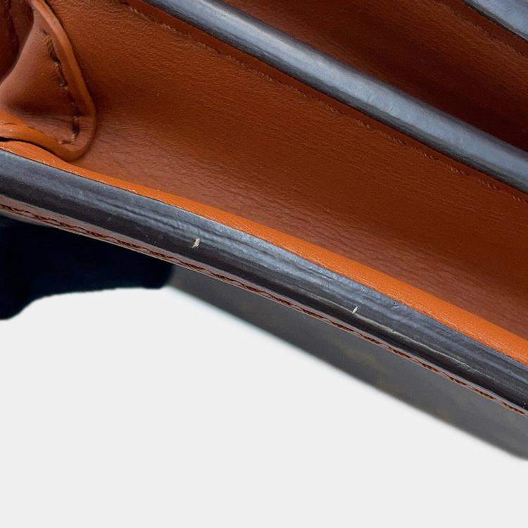 Pre Owned Louis Vuitton Dauphine Noir Monogram Monogram Reverse Canvas Size Mini