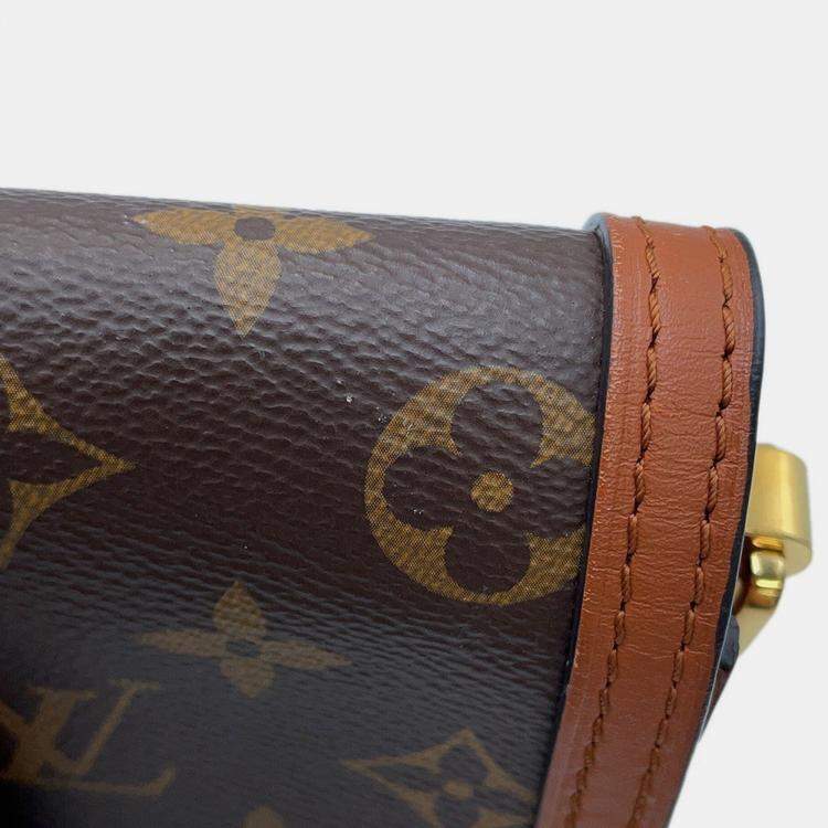 Pre Owned Louis Vuitton Dauphine Noir Monogram Monogram Reverse Canvas Size Mini