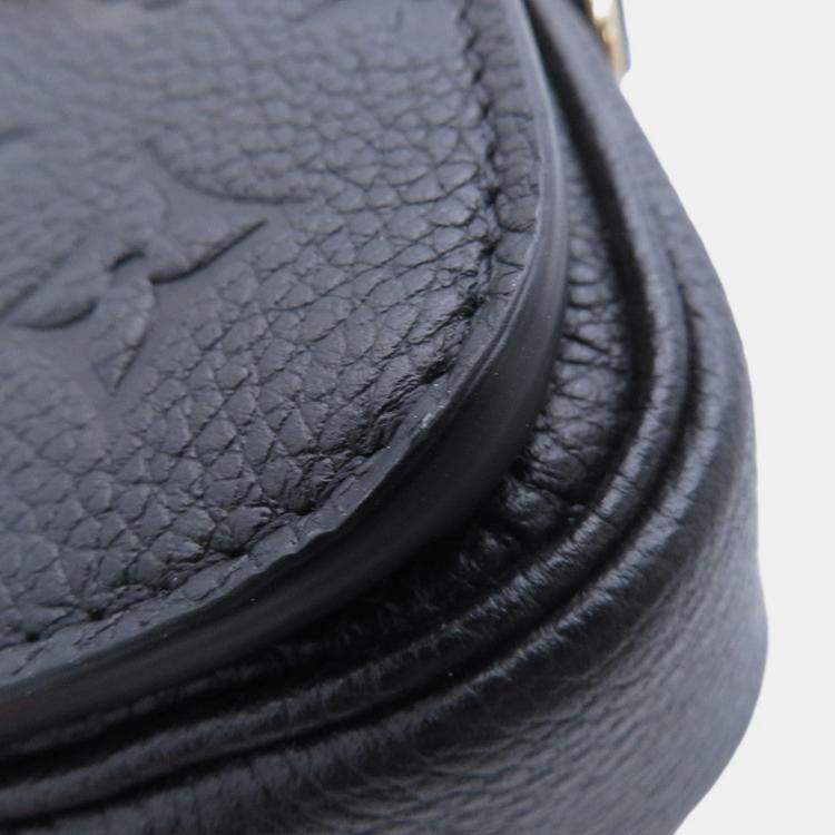 Pre Owned Louis Vuitton Pochette Metis Ew Noir Monogram Empreinte Leather