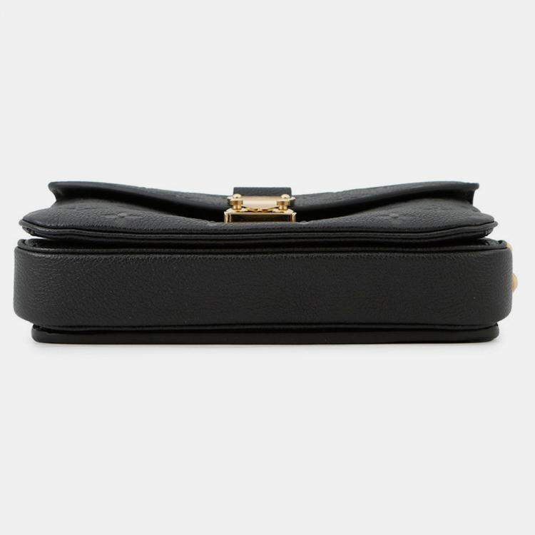 Pre Owned Louis Vuitton Pochette Metis Ew Noir Monogram Empreinte Leather