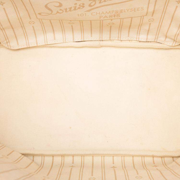 Pre Owned Louis Vuitton White Damier Azur Neverfull MM