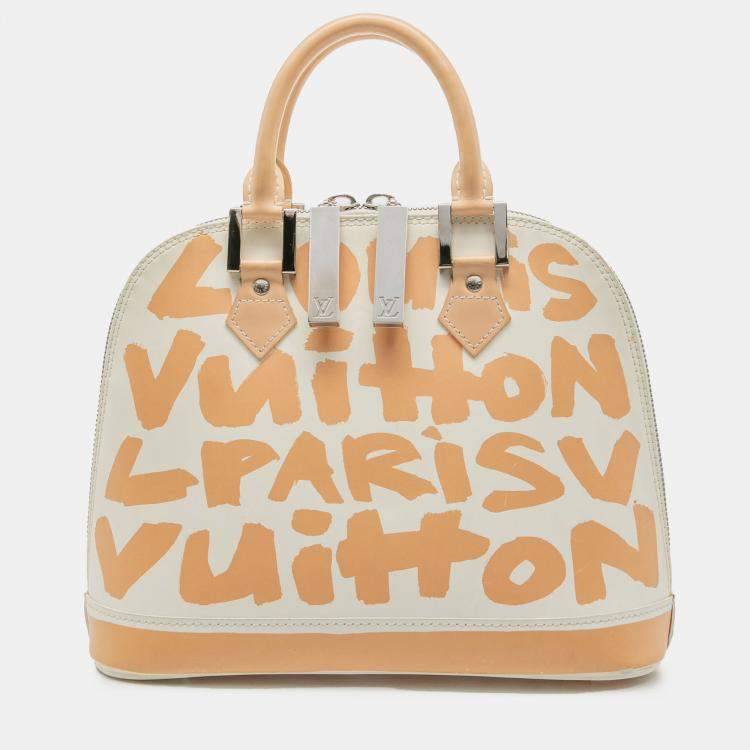 Pre Owned Louis Vuitton White Stephen Sprouse Graffiti Alma MM