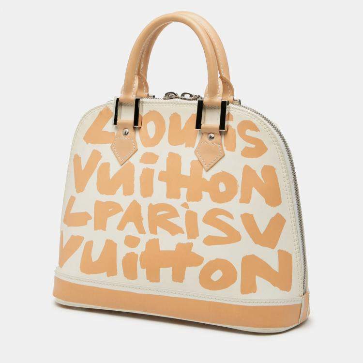 Pre Owned Louis Vuitton White Stephen Sprouse Graffiti Alma MM