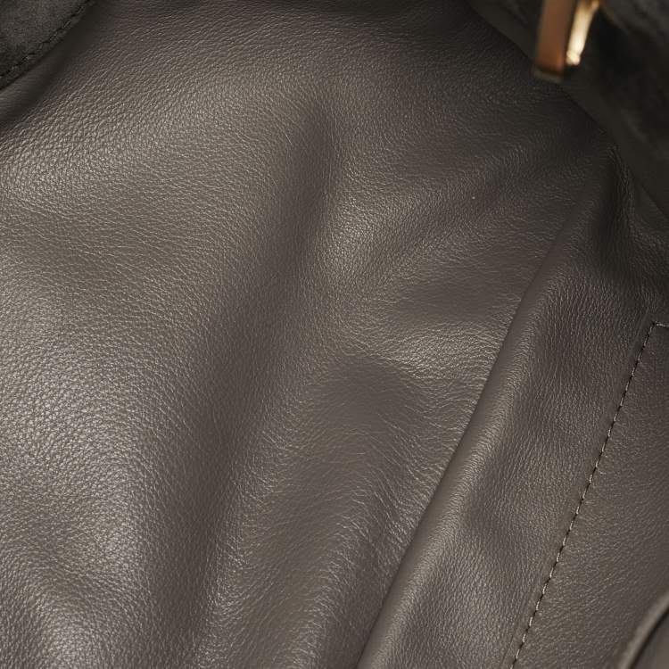 Pre Owned Louis Vuitton Whisper PM Black Monogram Kohl Suede Bag