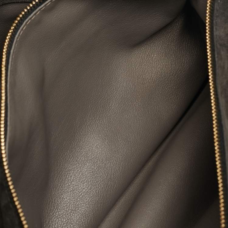 Pre Owned Louis Vuitton Whisper PM Black Monogram Kohl Suede Bag