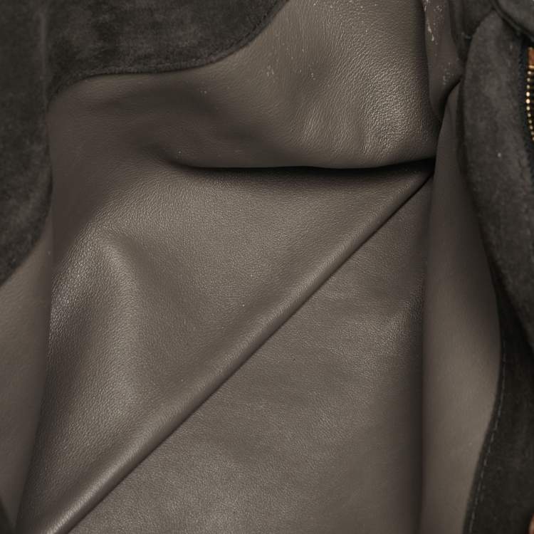 Pre Owned Louis Vuitton Whisper PM Black Monogram Kohl Suede Bag