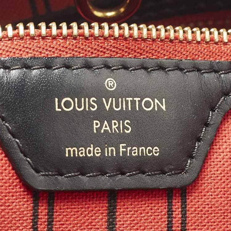 Pre Owned Louis Vuitton World Tour Neverfull MM NM Black Monogram Canvas Bag