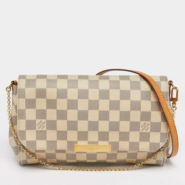 Pre Owned Louis Vuitton Favorite MM Damier Azur Canvas Bag