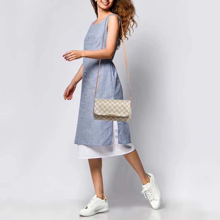 Pre Owned Louis Vuitton Favorite MM Damier Azur Canvas Bag