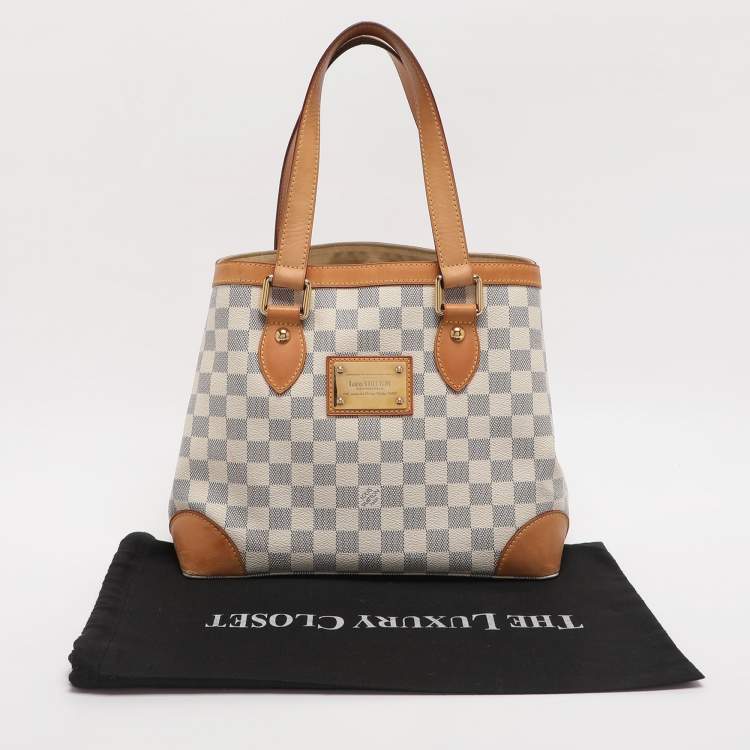 Pre Owned Louis Vuitton Hampstead PM Damier Azur Bag