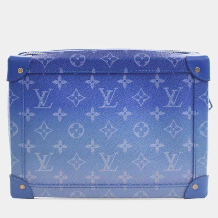 Pre Owned Louis Vuitton Blue Monogram Clouds Soft Trunk Messenger
