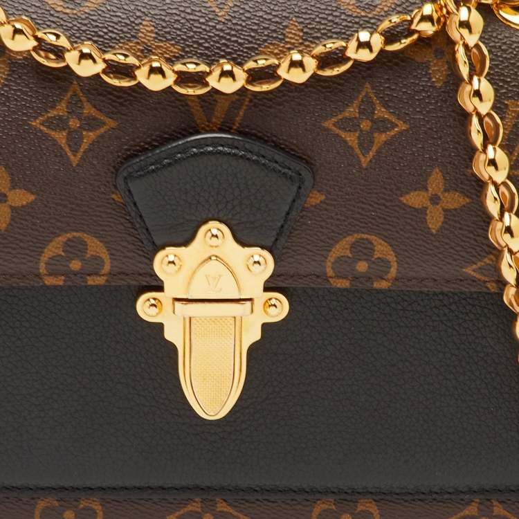 Pre Owned Louis Vuitton Victoire Black Monogram Canvas and Leather Bag