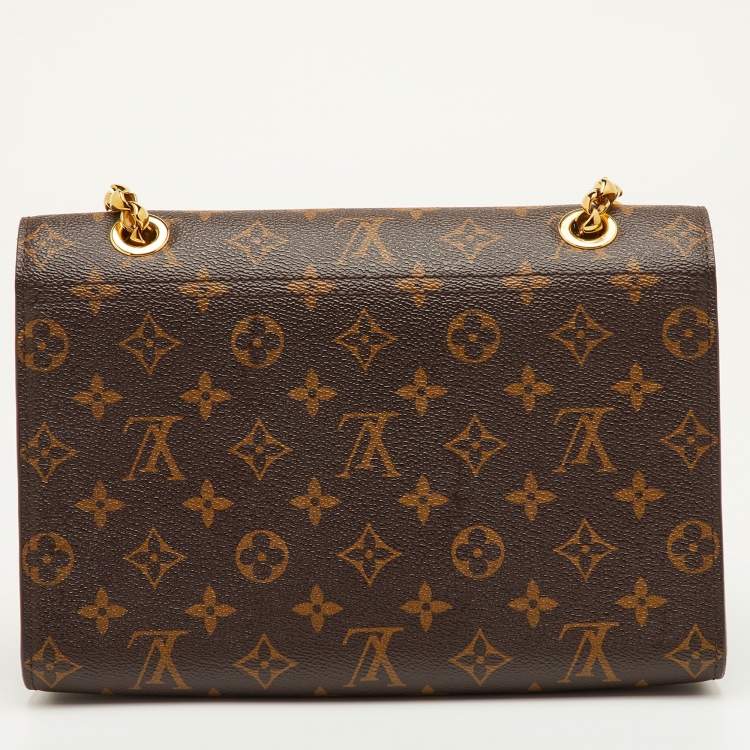 Pre Owned Louis Vuitton Victoire Black Monogram Canvas and Leather Bag
