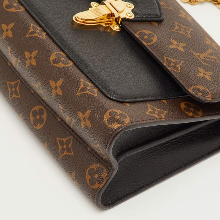 Pre Owned Louis Vuitton Victoire Black Monogram Canvas and Leather Bag