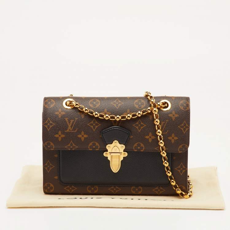 Pre Owned Louis Vuitton Victoire Black Monogram Canvas and Leather Bag