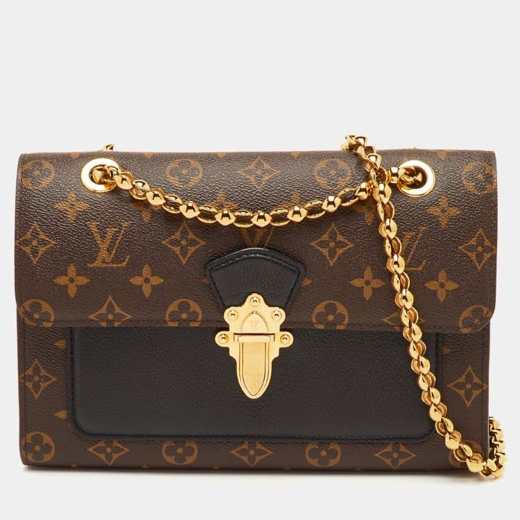 Pre Owned Louis Vuitton Victoire Black Monogram Canvas and Leather Bag