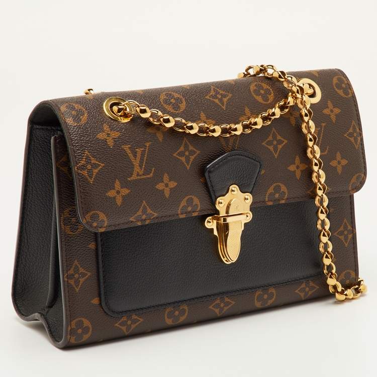 Pre Owned Louis Vuitton Victoire Black Monogram Canvas and Leather Bag