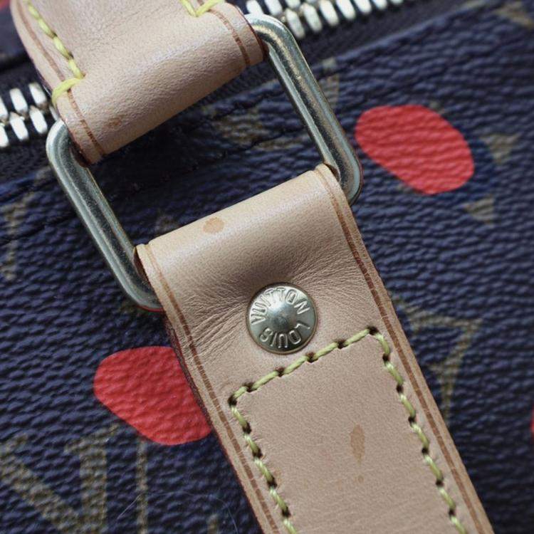 Pre Owned Louis Vuitton Brown Monogram Jungle Dots Keepall Bandouliere 50