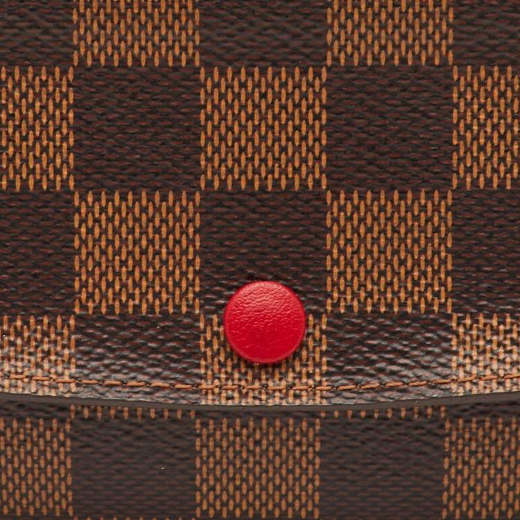 Pre Owned Louis Vuitton Emilie Damier Ebene Canvas Long Wallet