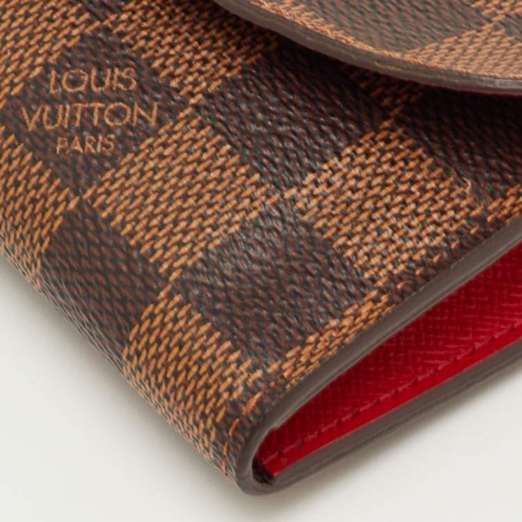 Pre Owned Louis Vuitton Emilie Damier Ebene Canvas Long Wallet