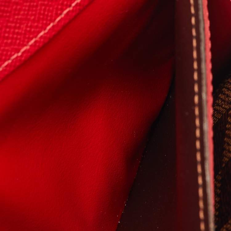 Pre Owned Louis Vuitton Emilie Damier Ebene Canvas Long Wallet