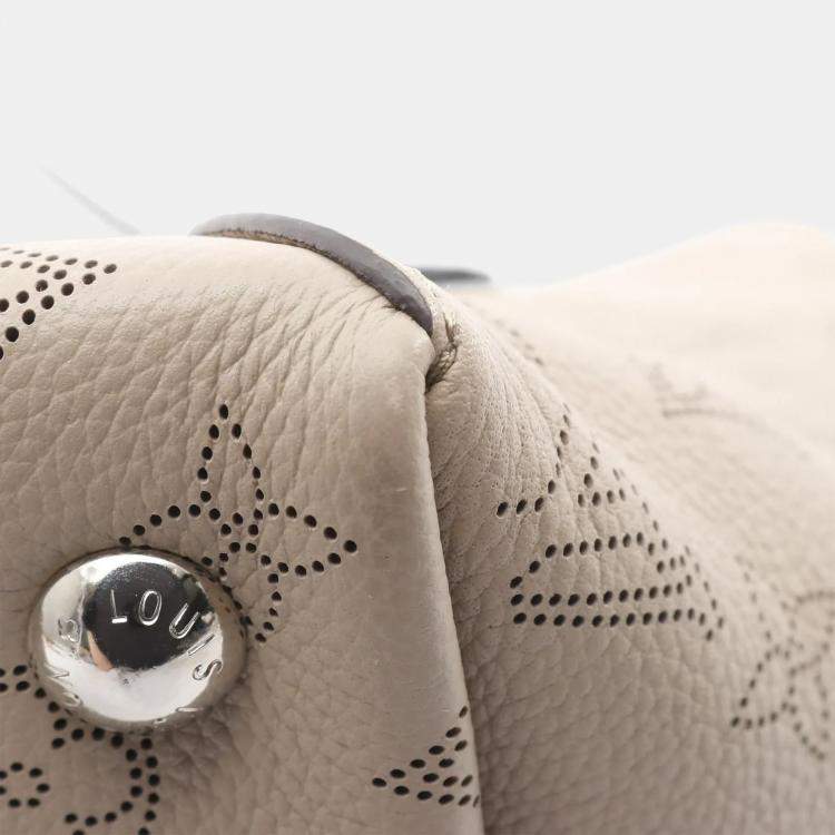 Pre Owned Louis Vuitton Hina PM Beige Mahina Leather Tote Bag