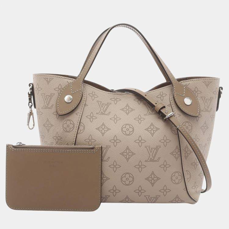 Pre Owned Louis Vuitton Hina PM Beige Mahina Leather Tote Bag