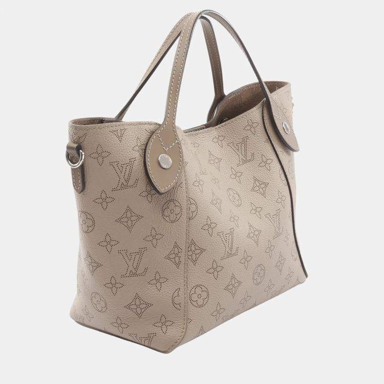 Pre Owned Louis Vuitton Hina PM Beige Mahina Leather Tote Bag