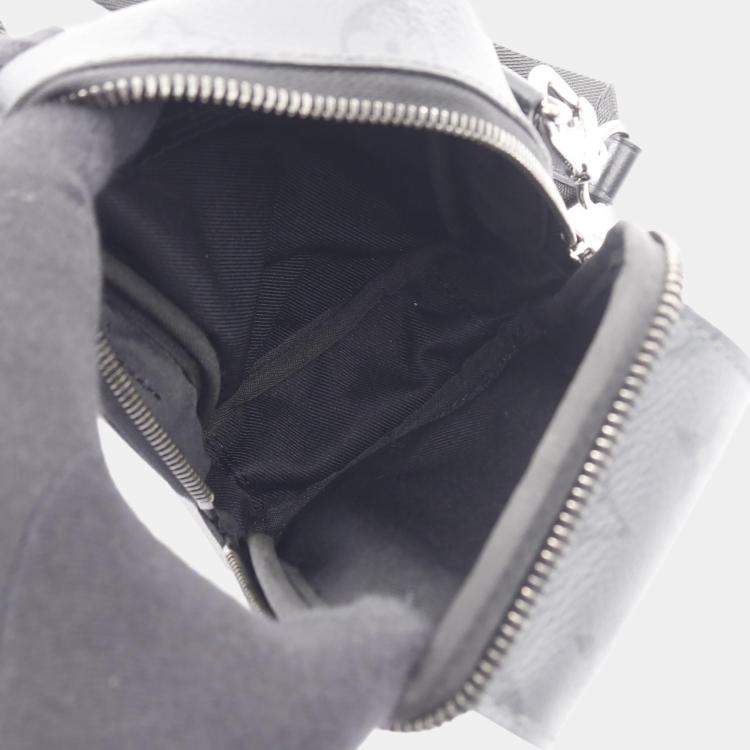 Pre Owned Louis Vuitton Double Phone Pouch Monogram Eclipse Reverse Canvas Shoulder Bag