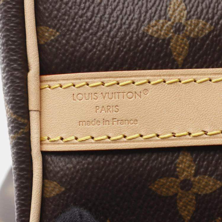 Pre Owned Louis Vuitton Speedy Bandouliere 25 Brown Monogram Canvas Leather Boston Bag