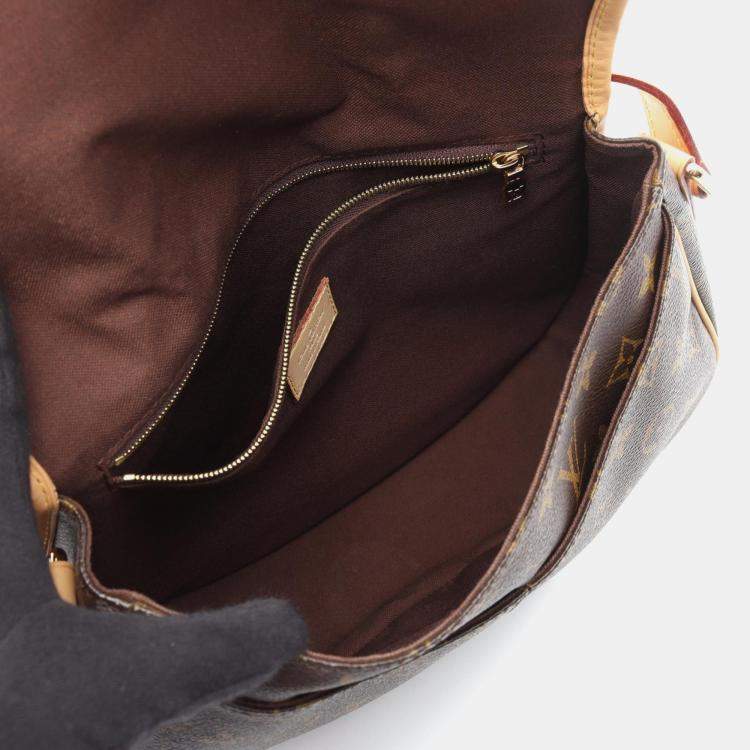 مملوكة مسبقًا Louis Vuitton Menilmontant PM Brown Monogram Canvas Leather Crossbody Bag